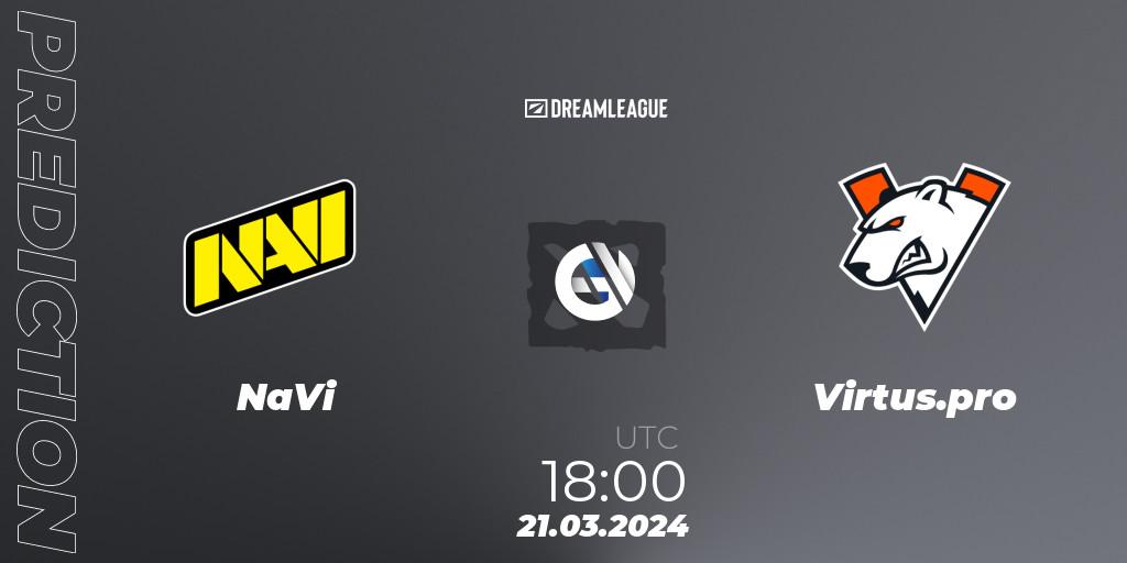 Pronósticos NaVi - Virtus.pro. 21.03.24. DreamLeague Season 23: Eastern Europe Closed Qualifier - Dota 2