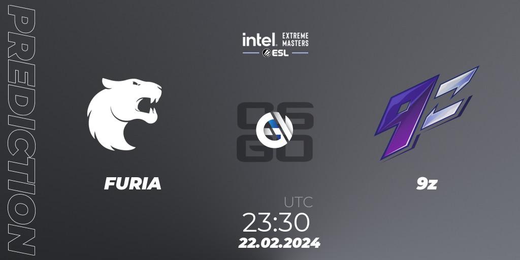 Pronósticos FURIA - 9z. 22.02.2024 at 23:30. Intel Extreme Masters Dallas 2024: South American Closed Qualifier - Counter-Strike (CS2)