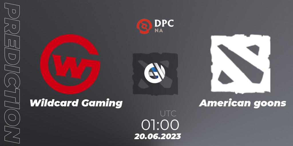 Pronósticos Wildcard Gaming - American goons. 20.06.23. DPC 2023 Tour 3: NA Division II (Lower) - Dota 2