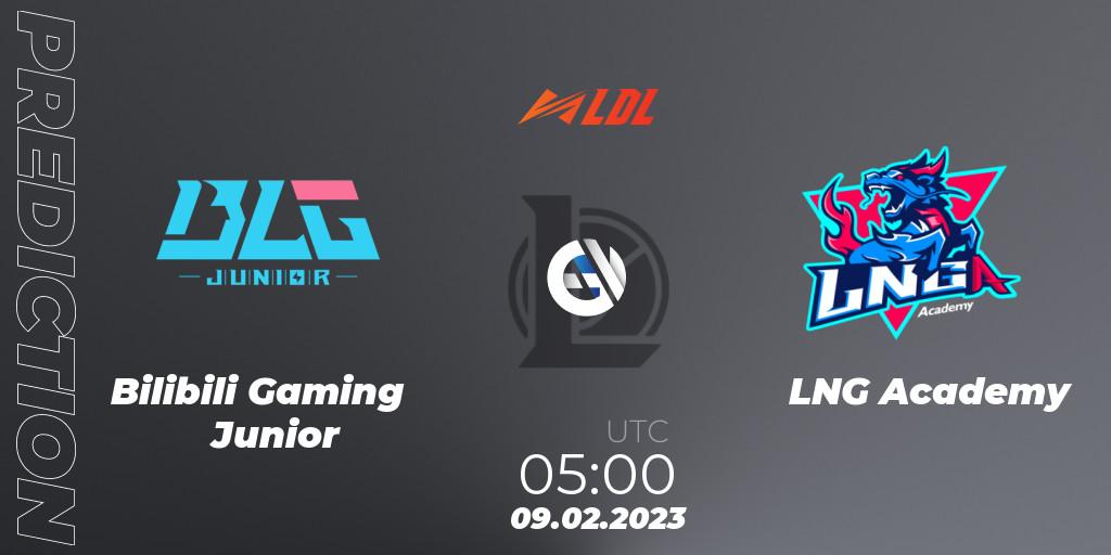 Pronósticos Bilibili Gaming Junior - LNG Academy. 09.02.23. LDL 2023 - Swiss Stage - LoL