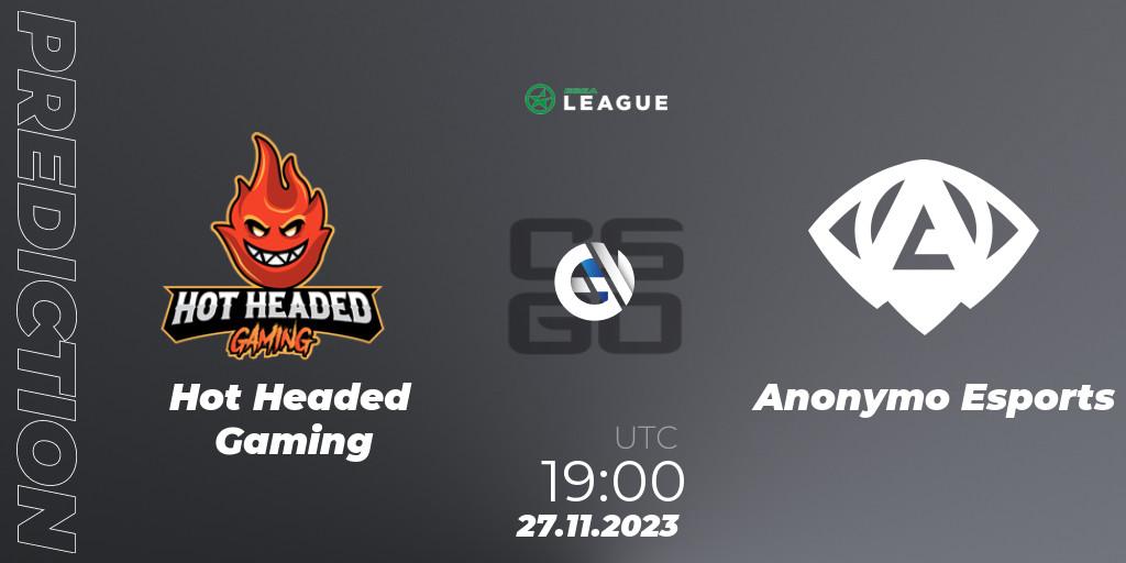 Pronósticos Hot Headed Gaming - Anonymo Esports. 27.11.2023 at 19:00. ESEA Season 47: Advanced Division - Europe - Counter-Strike (CS2)