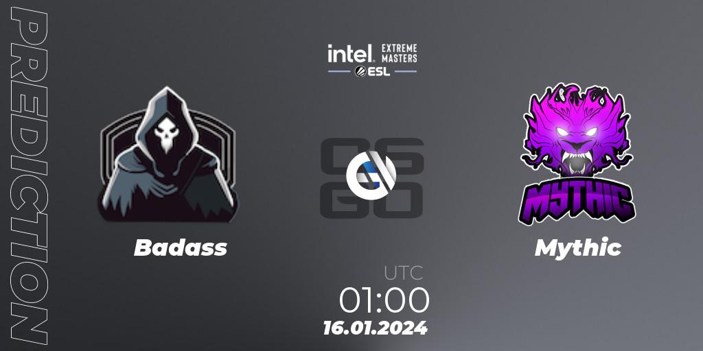 Pronósticos Badass - Mythic. 16.01.24. Intel Extreme Masters China 2024: North American Open Qualifier #1 - CS2 (CS:GO)