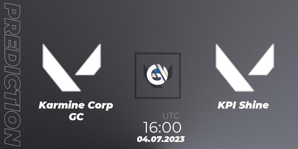 Pronósticos Karmine Corp GC - KPI Shine. 04.07.2023 at 16:00. VCT 2023: Game Changers EMEA Series 2 - Group Stage - VALORANT