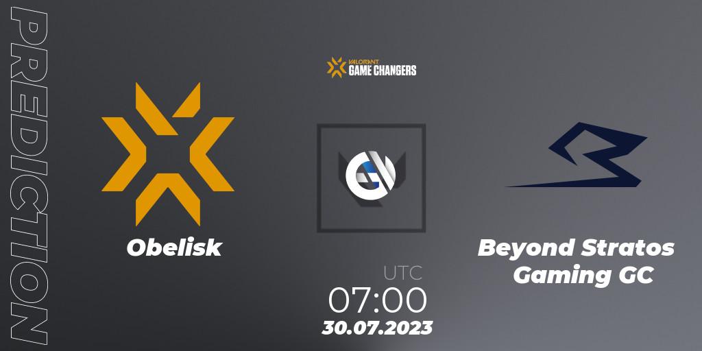 Pronósticos Obelisk - Beyond Stratos Gaming GC. 30.07.2023 at 07:00. VCT 2023: Game Changers Korea Stage 1 - VALORANT