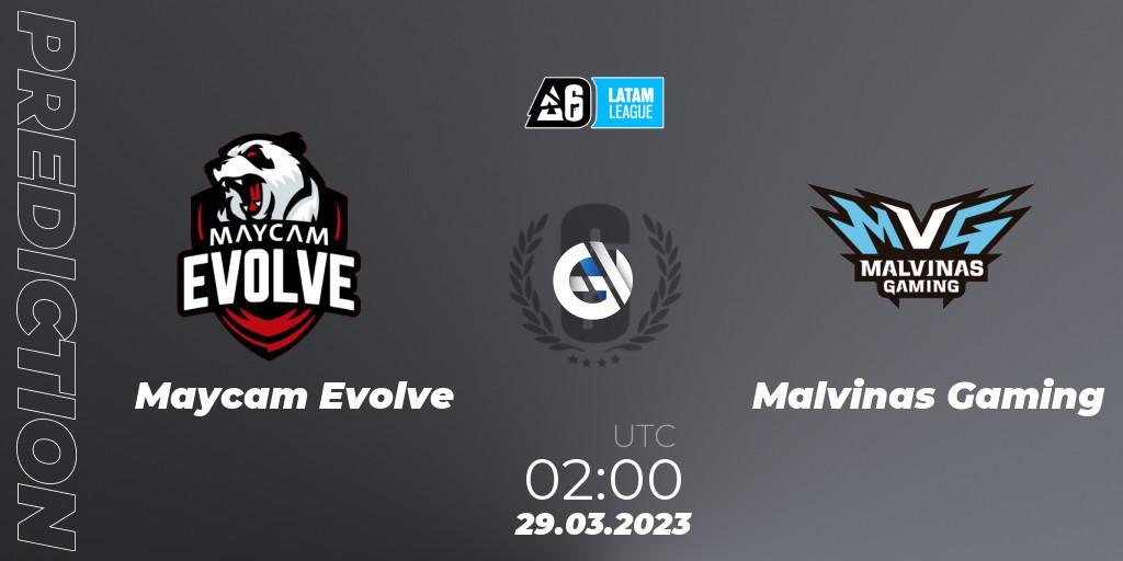 Pronósticos Maycam Evolve - Malvinas Gaming. 29.03.23. LATAM League 2023 - Stage 1 - Rainbow Six