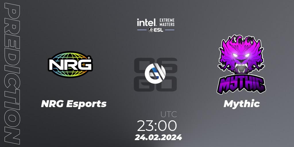 Pronósticos NRG Esports - Mythic. 24.02.2024 at 23:00. Intel Extreme Masters Dallas 2024: North American Open Qualifier #2 - Counter-Strike (CS2)