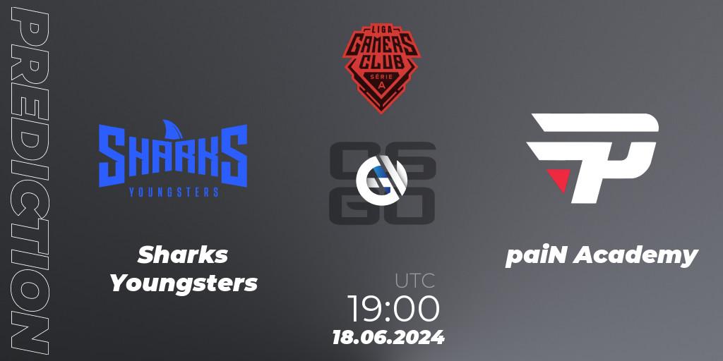 Pronósticos Sharks Youngsters - paiN Academy. 18.06.2024 at 19:00. Gamers Club Liga Série A: June 2024 - Counter-Strike (CS2)