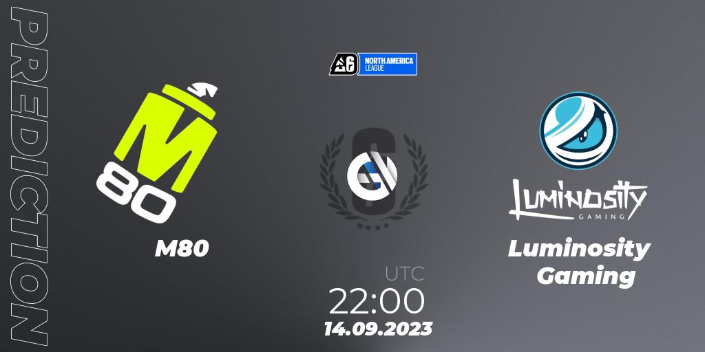 Pronósticos M80 - Luminosity Gaming. 14.09.23. North America League 2023 - Stage 2 - Rainbow Six