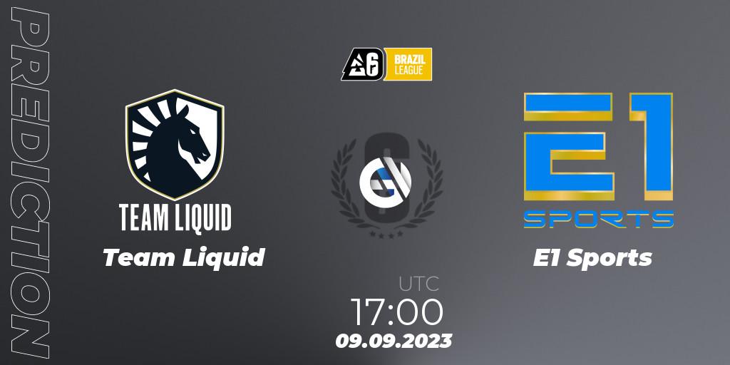 Pronósticos Team Liquid - E1 Sports. 09.09.2023 at 17:00. Brazil League 2023 - Stage 2 - Rainbow Six