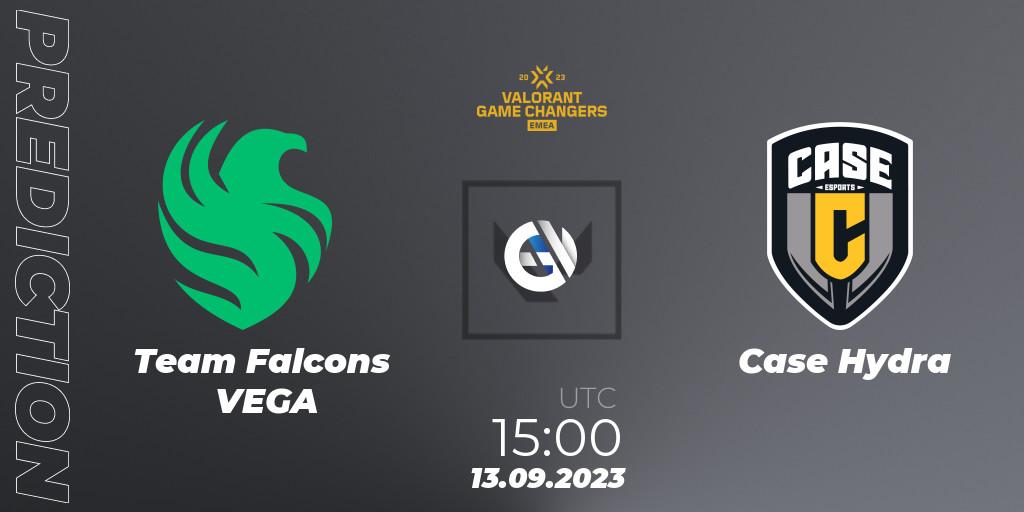 Pronósticos Team Falcons VEGA - Case Hydra. 13.09.2023 at 15:00. VCT 2023: Game Changers EMEA Stage 3 - Group Stage - VALORANT