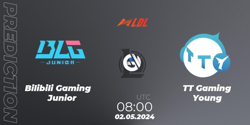 Pronósticos Bilibili Gaming Junior - TT Gaming Young. 02.05.2024 at 08:00. LDL 2024 - Stage 2 - LoL