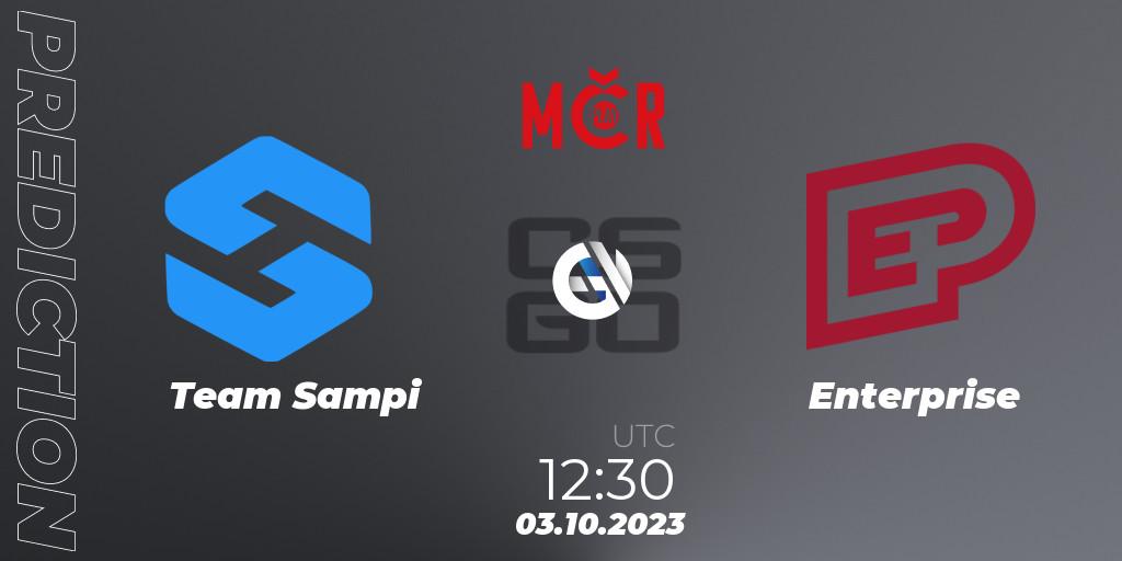 Pronósticos Team Sampi - Enterprise. 03.10.2023 at 12:30. Tipsport Cup Prague Fall 2023: Online Stage - Counter-Strike (CS2)