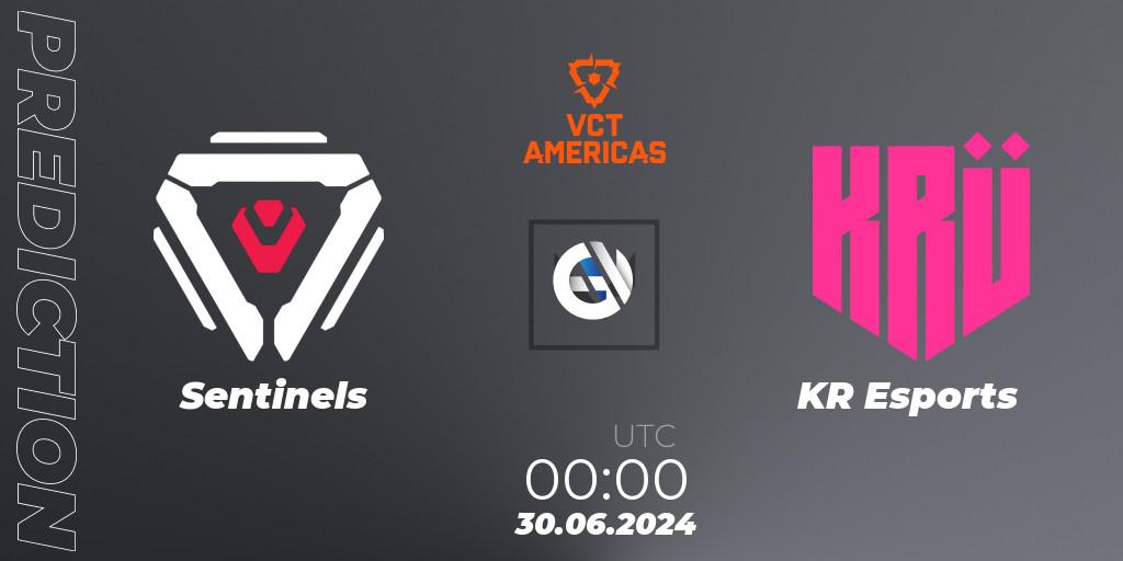 Pronósticos Sentinels - KRÜ Esports. 30.06.2024 at 00:00. VALORANT Champions Tour 2024: Americas League - Stage 2 - Group Stage - VALORANT