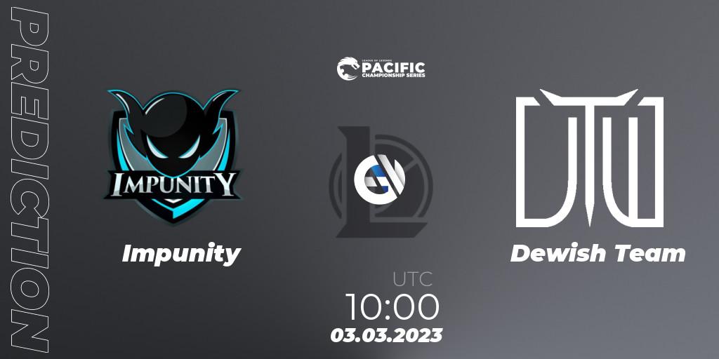 Pronósticos Impunity - Dewish Team. 03.03.2023 at 10:00. PCS Spring 2023 - Group Stage - LoL