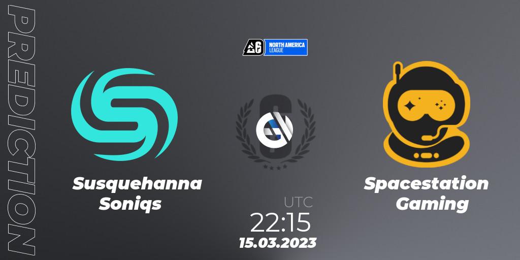 Pronósticos Susquehanna Soniqs - Spacestation Gaming. 15.03.23. North America League 2023 - Stage 1 - Rainbow Six