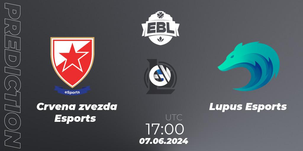 Pronósticos Crvena zvezda Esports - Lupus Esports. 07.06.2024 at 17:00. Esports Balkan League Season 15 - LoL