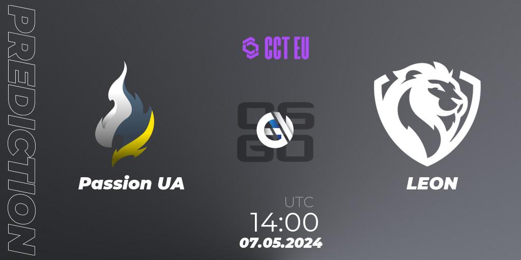 Pronósticos Passion UA - LEON. 07.05.2024 at 14:00. CCT Season 2 European Series #3 Play-In - Counter-Strike (CS2)
