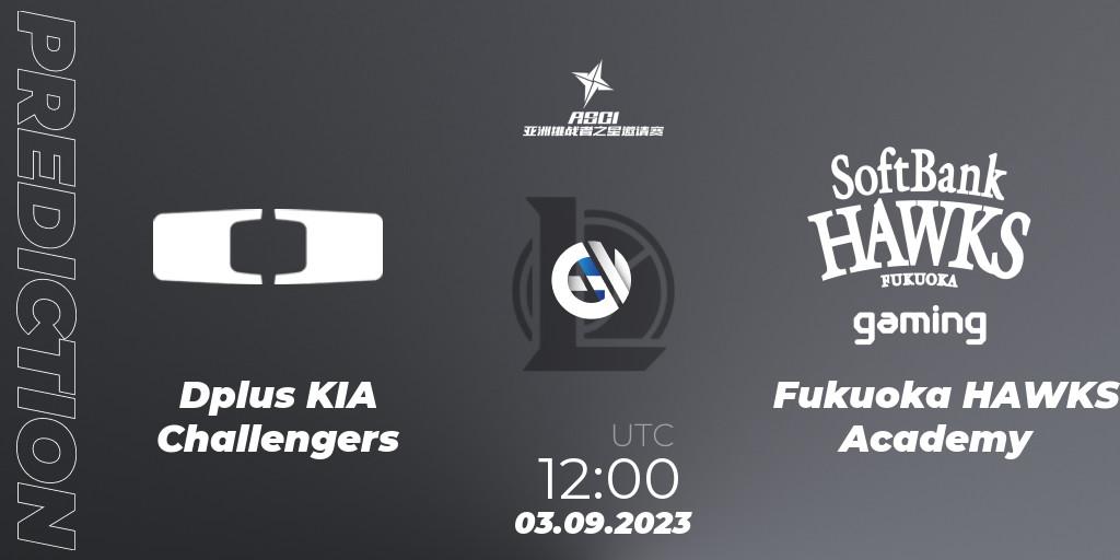 Pronósticos Dplus KIA Challengers - Fukuoka HAWKS Academy. 03.09.2023 at 12:00. Asia Star Challengers Invitational 2023 - LoL
