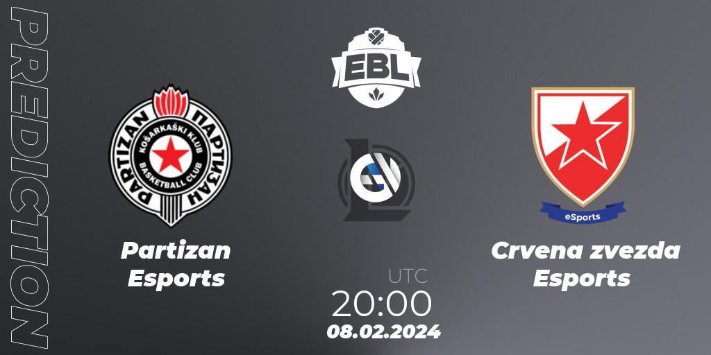 Pronósticos Partizan Esports - Crvena zvezda Esports. 08.02.2024 at 20:00. Esports Balkan League Season 14 - LoL