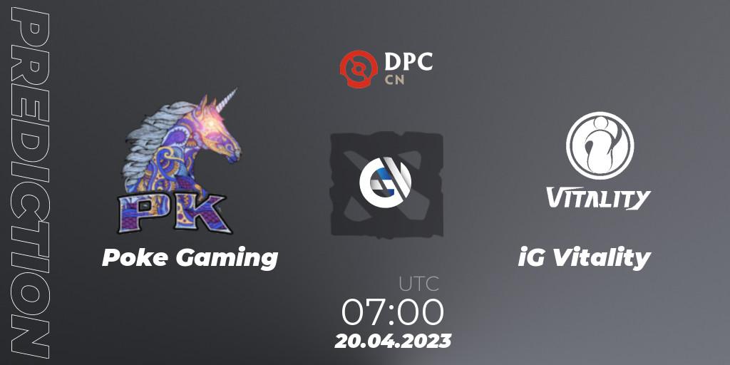 Pronósticos Poke Gaming - iG Vitality. 20.04.2023 at 07:00. DPC 2023 Tour 2: CN Division II (Lower) - Dota 2