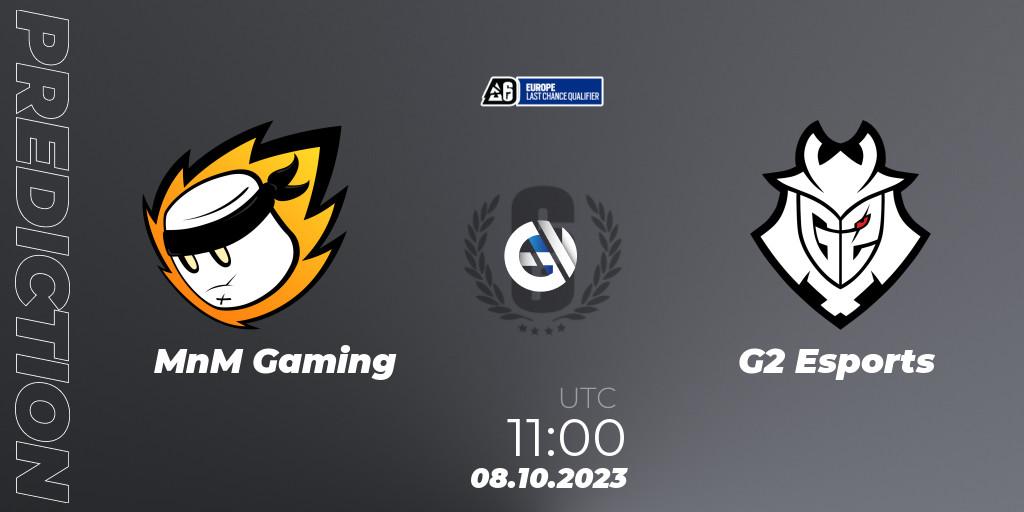 Pronósticos MnM Gaming - G2 Esports. 08.10.23. Europe League 2023 - Stage 2 - Last Chance Qualifiers - Rainbow Six
