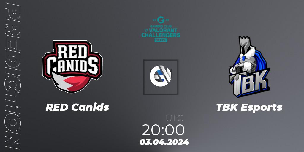 Pronósticos RED Canids - TBK Esports. 03.04.24. VALORANT Challengers Brazil 2024: Split 1 - VALORANT