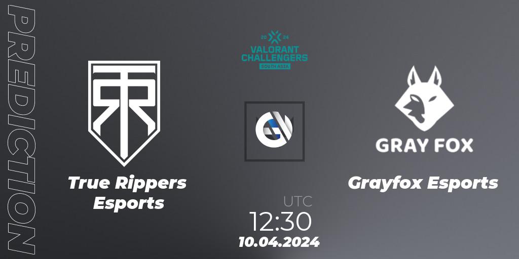 Pronósticos True Rippers Esports - Grayfox Esports. 10.04.2024 at 12:30. VALORANT Challengers 2024 South Asia: Split 1 - Cup 2 - VALORANT