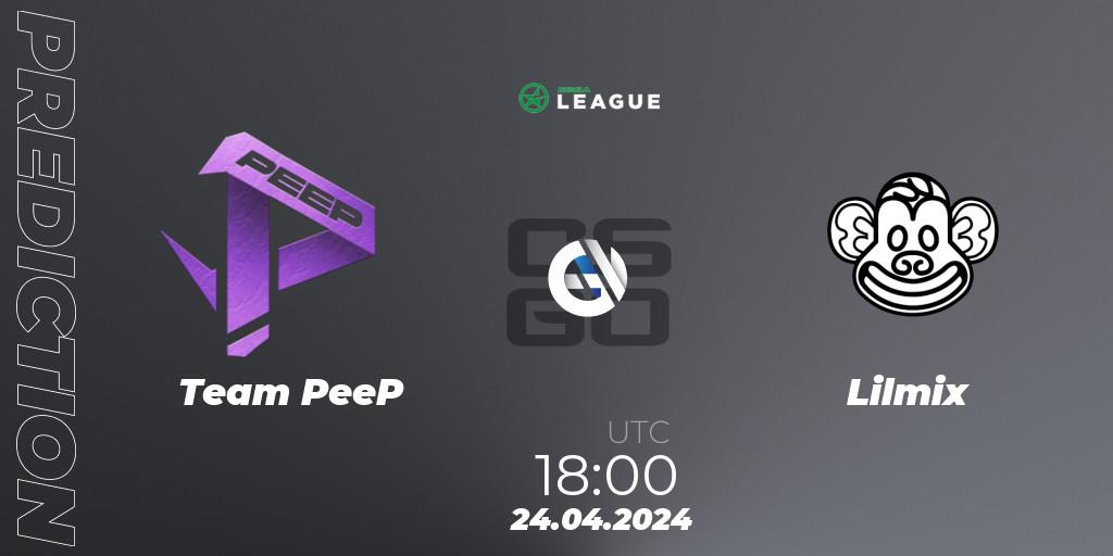Pronósticos Team PeeP - Lilmix. 24.04.24. ESEA Season 49: Advanced Division - Europe - CS2 (CS:GO)