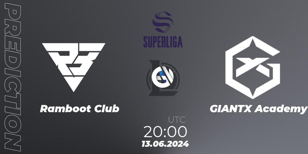 Pronósticos Ramboot Club - GIANTX Academy. 13.06.2024 at 20:00. LVP Superliga Summer 2024 - LoL