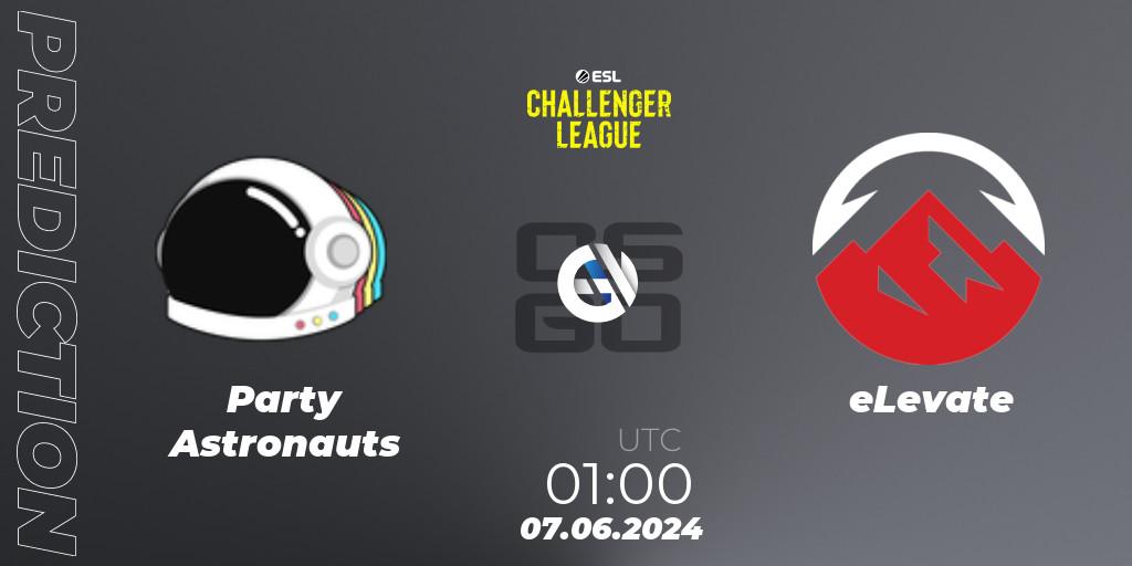 Pronósticos Party Astronauts - eLevate. 07.06.2024 at 01:00. ESL Challenger League Season 47: North America - Counter-Strike (CS2)