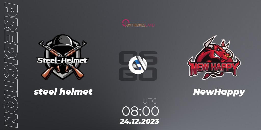 Pronósticos steel helmet - NewHappy. 24.12.2023 at 09:00. eXTREMESLAND 2023: Chinese Qualifier - Counter-Strike (CS2)