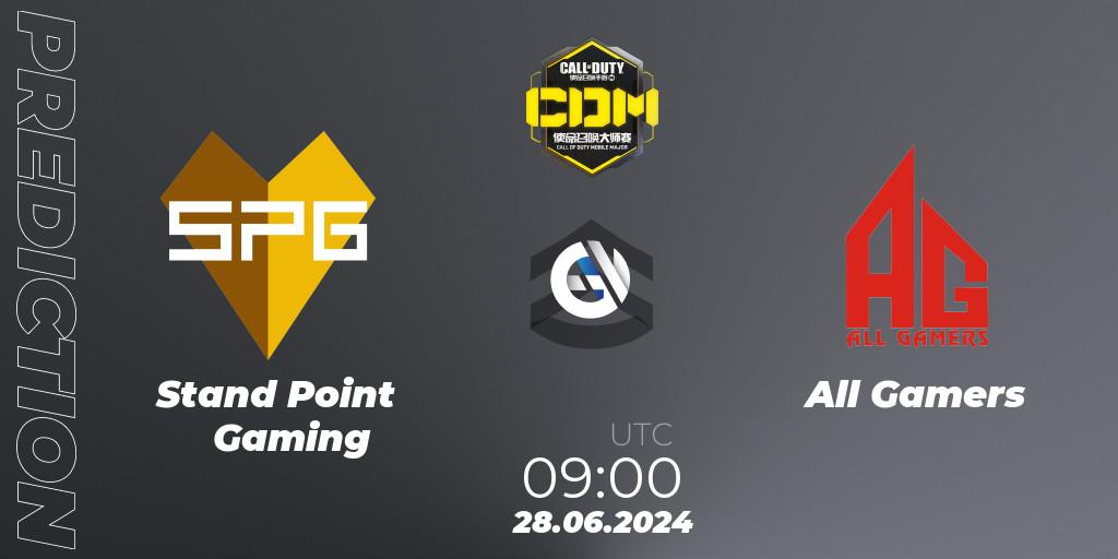 Pronósticos Stand Point Gaming - All Gamers. 28.06.2024 at 09:00. China Masters 2024 S8: Regular Season - Call of Duty