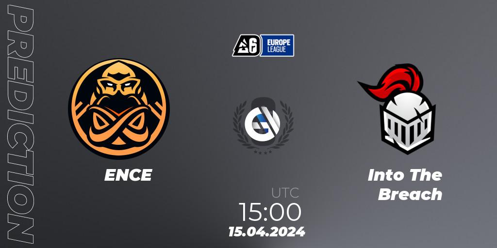 Pronósticos ENCE - Into The Breach. 15.04.2024 at 16:00. Europe League 2024 - Stage 1 - Rainbow Six