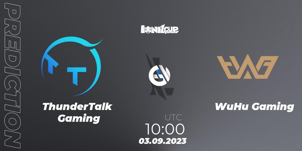 Pronósticos ThunderTalk Gaming - WuHu Gaming. 03.09.2023 at 10:00. Ionia Cup 2023 - WRL CN Qualifiers - Wild Rift