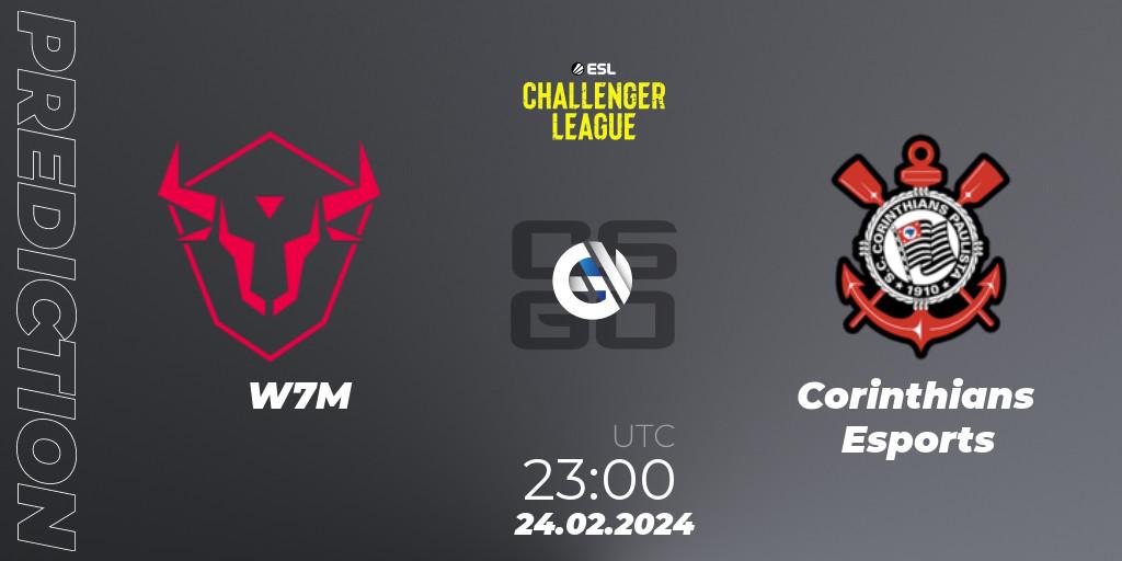 Pronósticos W7M - Corinthians Esports. 24.02.2024 at 23:00. ESL Challenger League Season 47: South America - Counter-Strike (CS2)