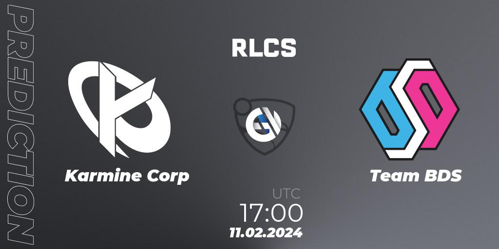 Pronósticos Karmine Corp - Team BDS. 11.02.2024 at 17:00. RLCS 2024 - Major 1: Europe Open Qualifier 1 - Rocket League