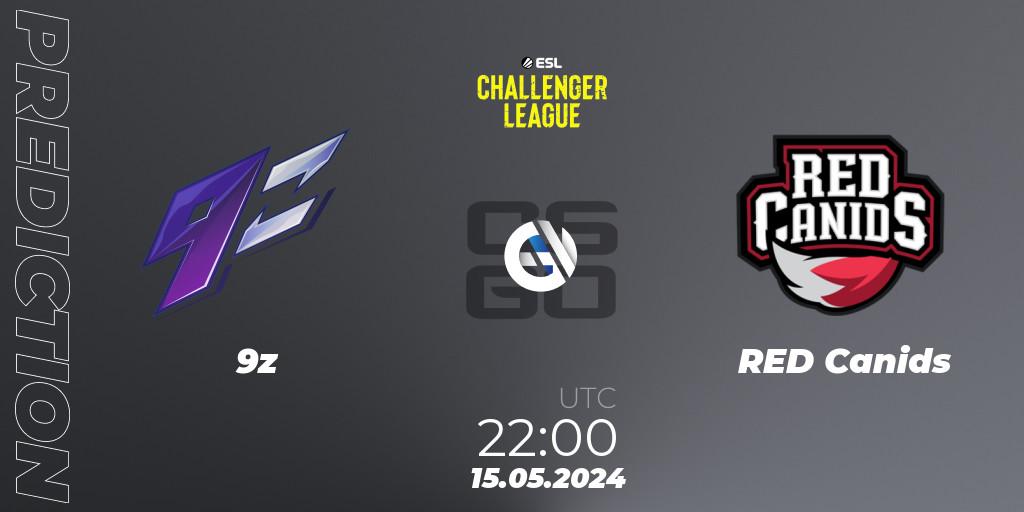 Pronósticos 9z - RED Canids. 15.05.2024 at 23:00. ESL Challenger League Season 47: South America - Counter-Strike (CS2)