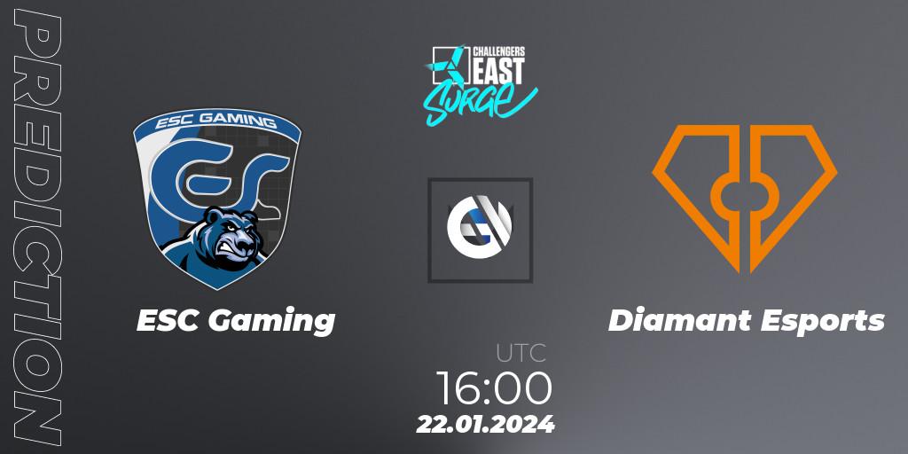 Pronósticos ESC Gaming - Diamant Esports. 22.01.24. VALORANT Challengers 2024 East: Surge Split 1 - VALORANT
