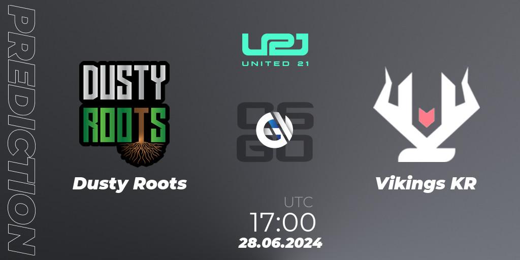 Pronósticos Dusty Roots - Vikings KR. 28.06.2024 at 17:00. United21 South America Season 1 - Counter-Strike (CS2)
