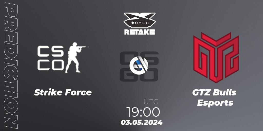 Pronósticos Strike Force - GTZ Bulls Esports. 03.05.2024 at 19:00. Circuito Retake Season 8: Take #1 - Counter-Strike (CS2)