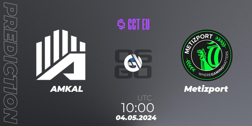 Pronósticos AMKAL - Metizport. 04.05.2024 at 10:00. CCT Season 2 Europe Series 1 - Counter-Strike (CS2)