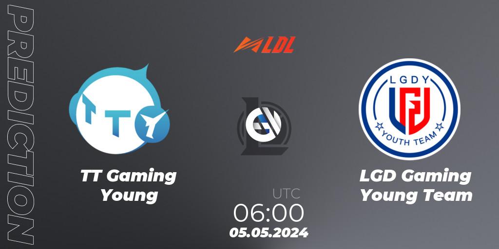 Pronósticos TT Gaming Young - LGD Gaming Young Team. 05.05.2024 at 06:00. LDL 2024 - Stage 2 - LoL