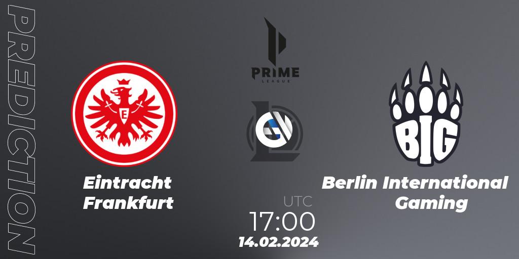 Pronósticos Eintracht Frankfurt - Berlin International Gaming. 14.02.24. Prime League Spring 2024 - Group Stage - LoL
