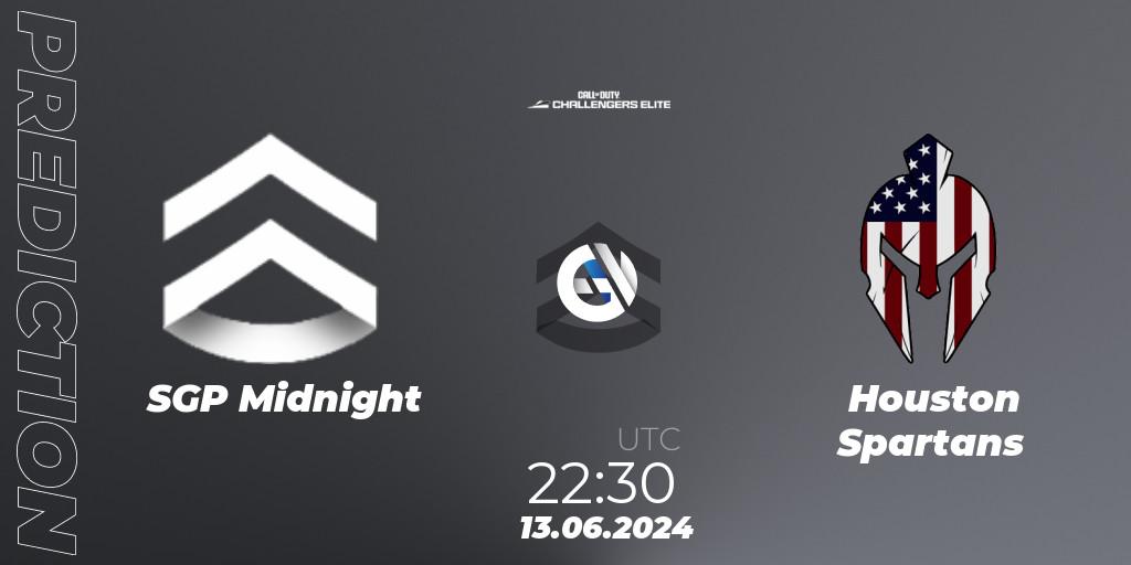 Pronósticos SGP Midnight - Houston Spartans. 13.06.2024 at 22:30. Call of Duty Challengers 2024 - Elite 3: NA - Call of Duty