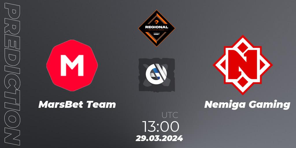 Pronósticos MarsBet Team - Nemiga Gaming. 29.03.24. RES Regional Series: EU #1 - Dota 2