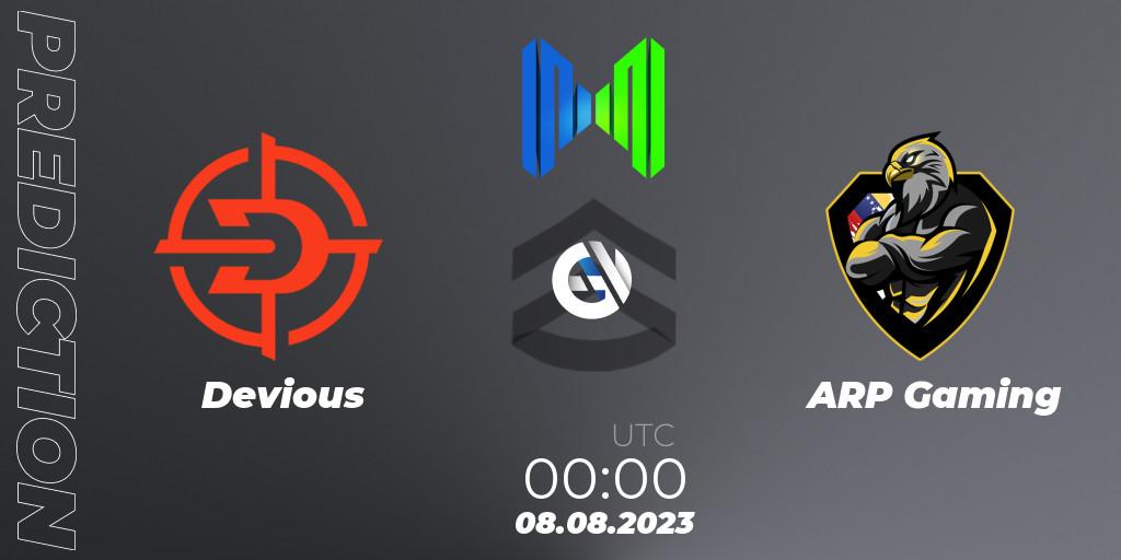 Pronósticos Devious - ARP Gaming. 12.09.2023 at 00:00. Mobile Mayhem 2023 Summer: North America - Call of Duty