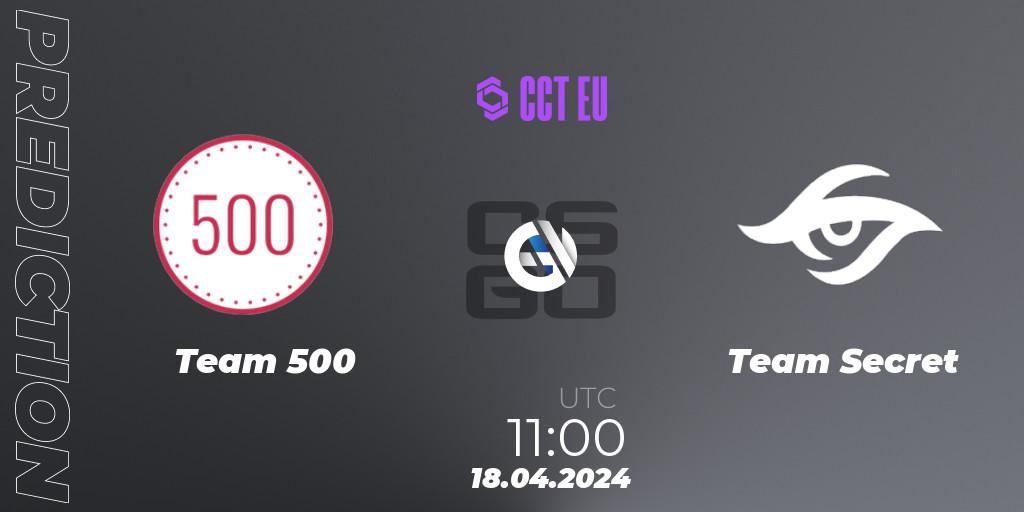 Pronósticos Team 500 - Team Secret. 18.04.24. CCT Season 2 Europe Series 1 Closed Qualifier - CS2 (CS:GO)