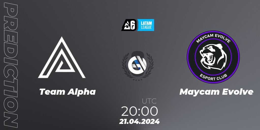 Pronósticos Team Alpha - Maycam Evolve. 21.04.2024 at 20:00. LATAM League 2024 - Stage 1: Final Four - Rainbow Six