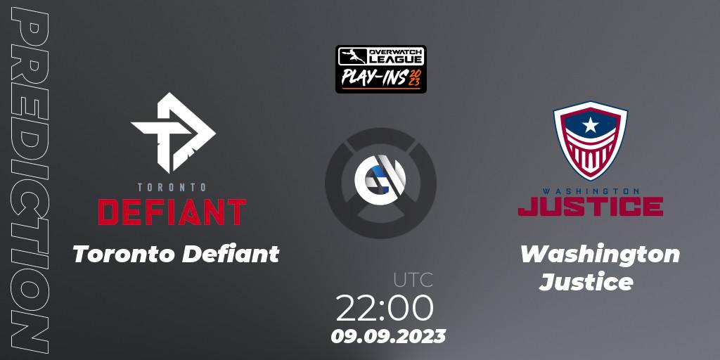 Pronósticos Toronto Defiant - Washington Justice. 09.09.23. Overwatch League 2023 - Play-Ins - Overwatch