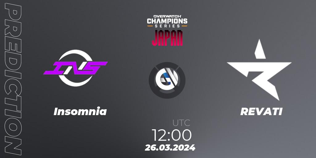 Pronósticos Insomnia - REVATI. 26.03.2024 at 12:00. Overwatch Champions Series 2024 - Stage 1 Japan - Overwatch